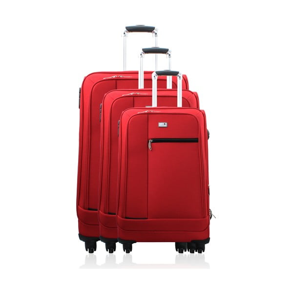 Komplet 3 walizek Valises Avec Poly Red