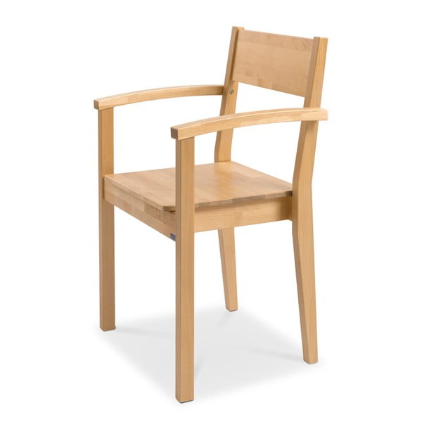Krzesło wykonane ręcznie z litego drewna brzozowego z podłokietnikami Kiteen Joki