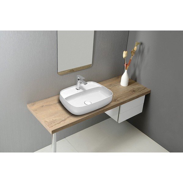 Biała umywalka ceramiczna Sapho Aventin, 60x45 cm-image-1
