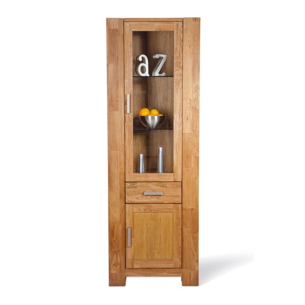 Witryna 2-drzwiowa otwierająca się z prawej strony z drewna dębowego Solid