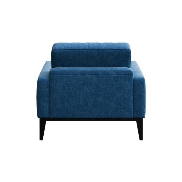 Niebieski fotel z drewnianymi nogami MESONICA Musso Tufted-image-1