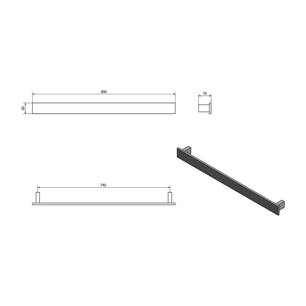 Wieszak ścienny na ręczniki w kolorze matowej czerni Patron – Sapho-image-3