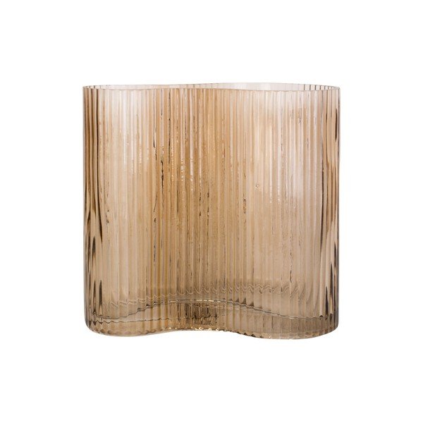Jasnobrązowy szklany wazon PT LIVING Wave, wys. 18 cm-image-4