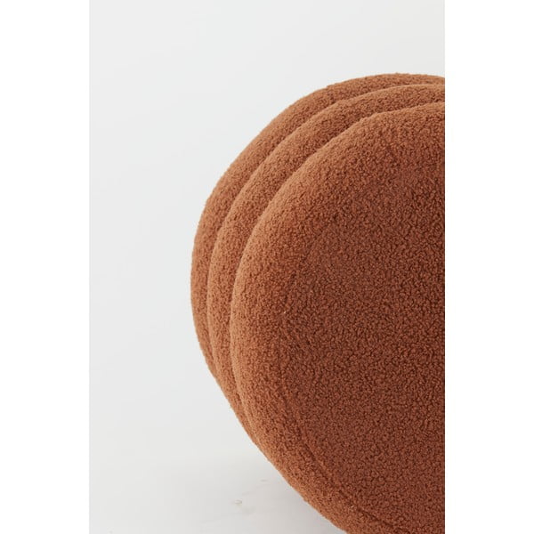 Pomarańczowy puf z materiału bouclé Kimi – Light & Living-image-4