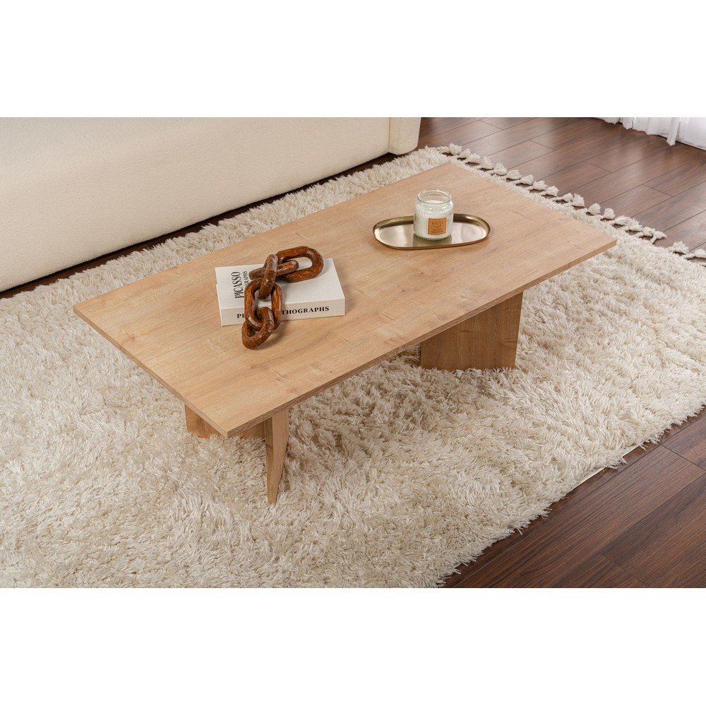 Stolik w dekorze dębu w naturalnym kolorze 60x119 cm Sabin – Kalune Design (zdjęcie 4)