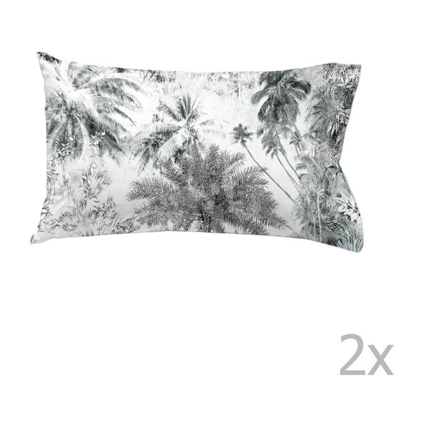 Zestaw 2 poszewek bawełnianych na poduszkę Ethere Palm Tree, 50x90 cm