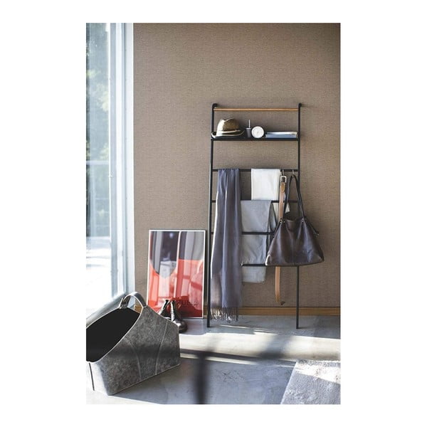 Czarny wieszak z półką YAMAZAKI Tower Ladder-image-2