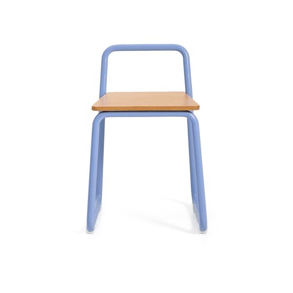 Niebieskie metalowe krzesło dziecięce Tinn – Kave Home-image-2
