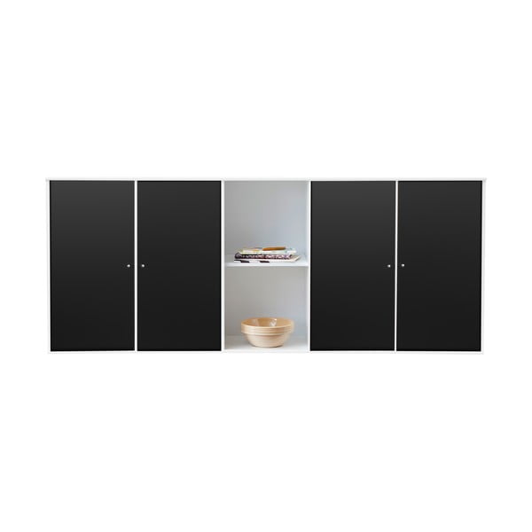 Czarno-biała komoda ścienna Hammel Mistral Kubus, 169 x 69 cm