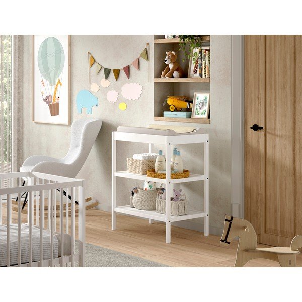 Biały przewijak z litego drewna bukowego Dino – Vipack-image-1