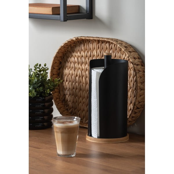 Czarny bambusowy stojak na ręczniki kuchenne ø 15,5 cm  Bamboo Accent – PT LIVING-image-1