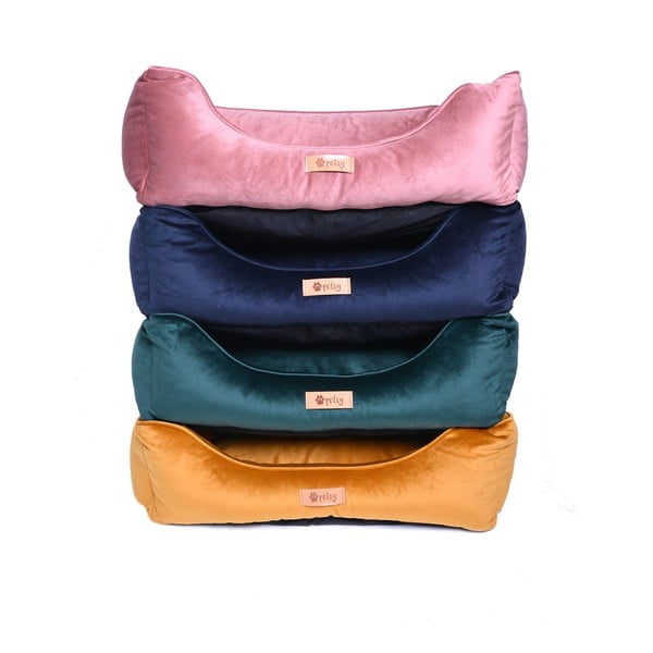 Aksamitne legowisko w kolorze złotym 65x50 cm Royal – Petsy-image-2