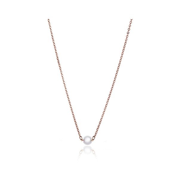 Damski łańcuszek ze stali nierdzewnej w złotym kolorze z perłą Emily Westwood-image-2