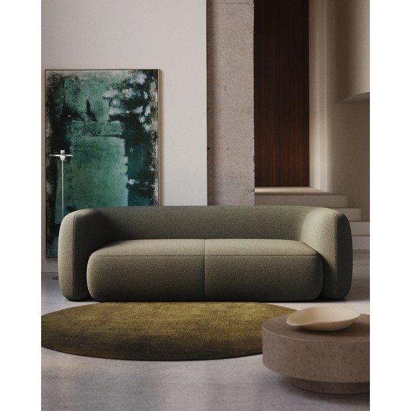 Ciemnozielona sofa z materiału bouclé 246 cm Martina – Kave Home-image-1