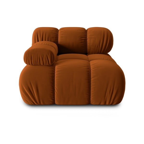 Pomarańczowy aksamitny moduł sofy (lewostronny) Bellis – Micadoni Home
