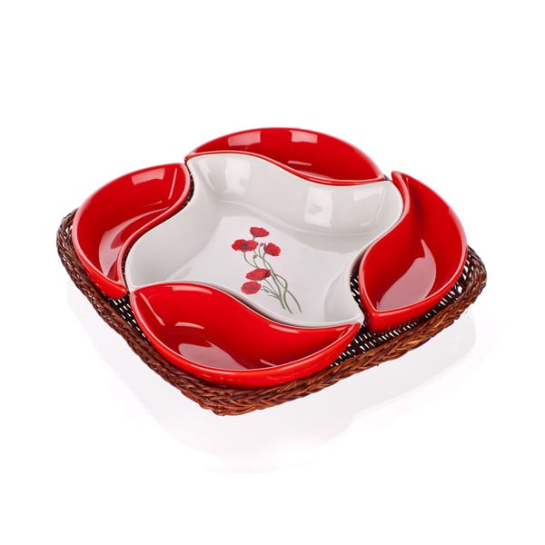 Miska w koszyku Banquet Red Poppy, 28 cm