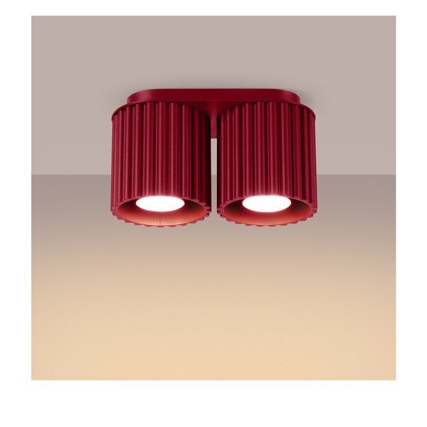 Bordowa metalowa lampa punktowa 10x21 cm Zora – Sollux-image-3