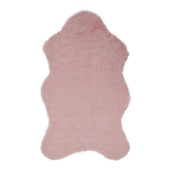 Różowy dywan ze sztucznej skóry Tavsantuyu Powder, 100x160 cm