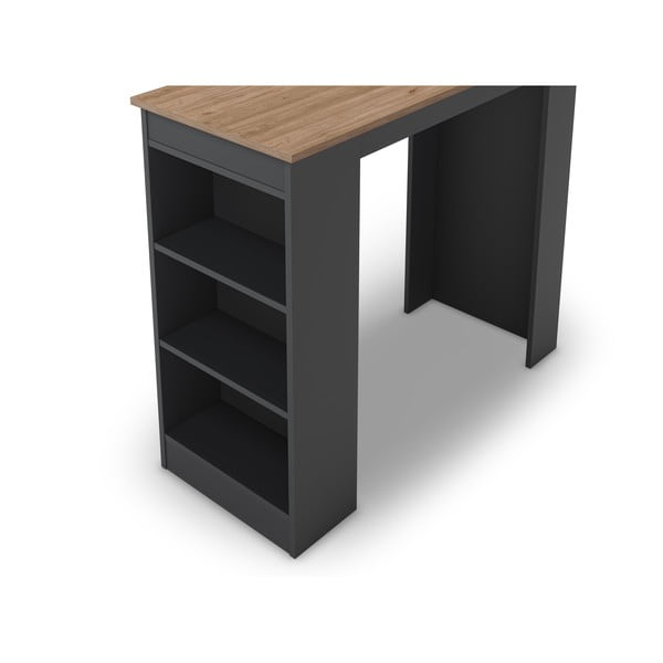 Stolik barowy z blatem w dekorze dębu 47x120 cm Peru – Marckeric-image-3