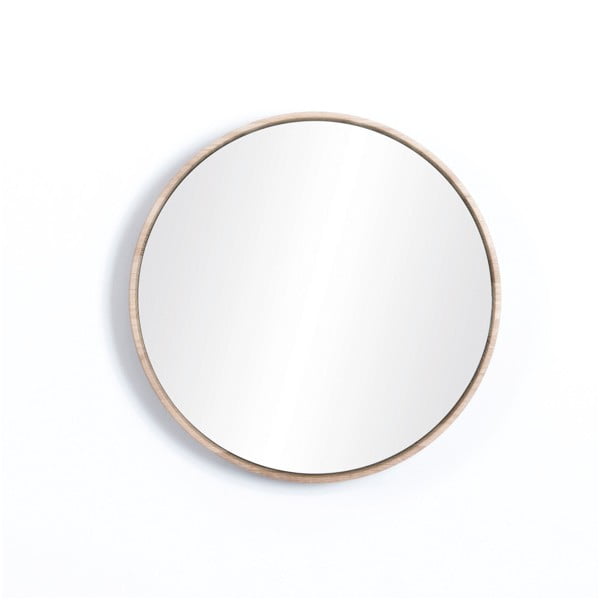 Lustro ścienne z ramą z litego drewna dębowego Gazzda Look, ⌀ 32 cm-image-1