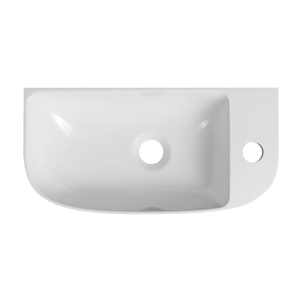 Biała umywalka z kompozytu mineralnego 44x22 cm Alga – Sapho-image-3