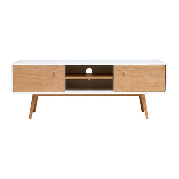 Szafka pod TV z drewna białego dębu Unique Furniture Turin
