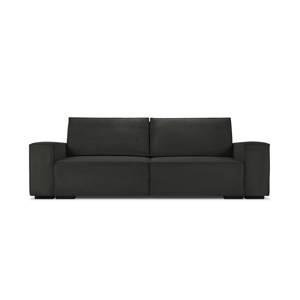 Czarna sztruksowa rozkładana sofa Mazzini Sofas Azalea-image-2