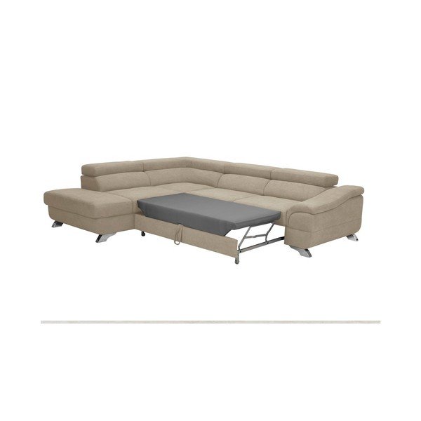 Szarobrązowy rozkładany narożnik z aksamitnym obiciem Windsor & Co Sofas Gamma, lewostronny-image-4