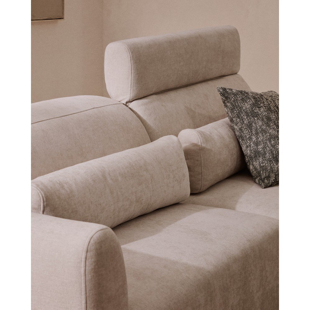 Beżowa częściowo rozkładana/rozkładana sofa z tkaniny szenilowej z szezlongiem 290 cm Lares – Kave Home (zdjęcie 9)