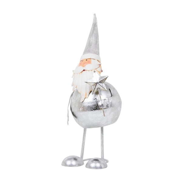 Dekoracja Archipelago Silver Bouncing Santa With Star, 41 cm