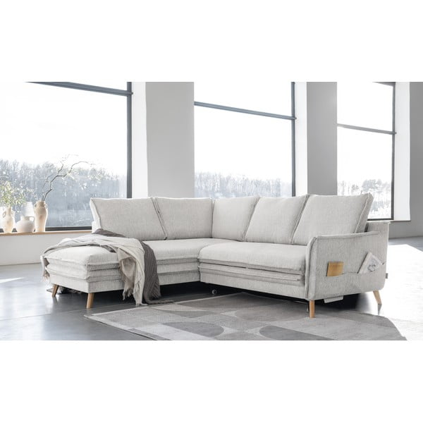 Beżowy rozkładany narożnik (lewostronny) Charming Charlie – Miuform-image-3