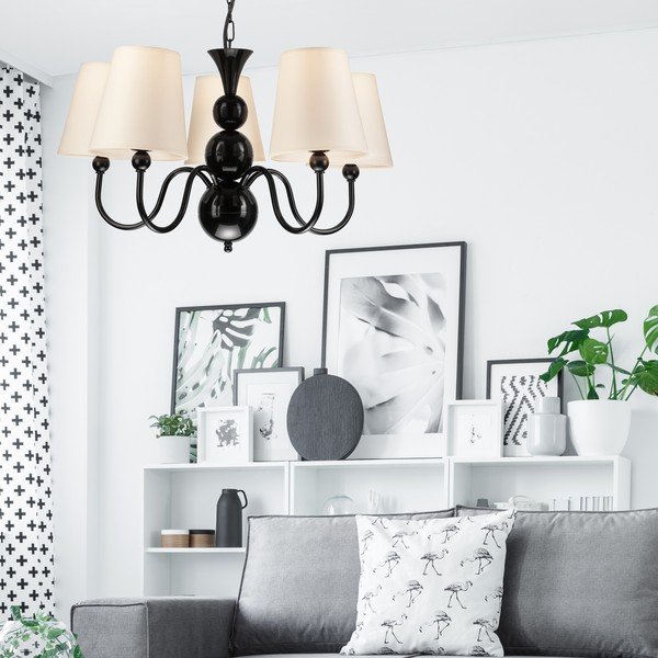 Czarna lampa wisząca − LAMKUR-image-2