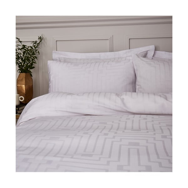 Biała pościel jednoosobowa z satyny bawełnianej 135x200 cm – Bianca-image-1