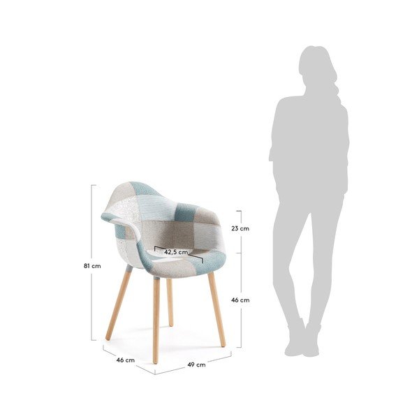 Zestaw 2 niebiesko-szarych krzeseł do jadalni La Forma Kenna-image-1