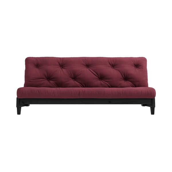 Sofa rozkładana z ciemnoczerwonym pokryciem Karup Design Fresh Black/Bordeaux