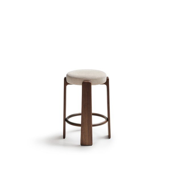 Hoker w kolorze beżowo-ciemnonaturalnym z litego drewna jesionowego (wysokość siedziska 75 cm) Granite – Kave Home-image-2