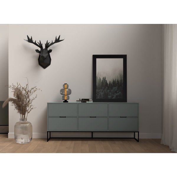 Szarozielona niska komoda 176x76 cm Lipp – Tenzo-image-1