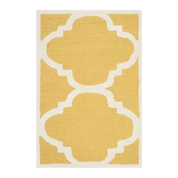 Żółty dywan wełniany Clark Yellow, 60x91 cm