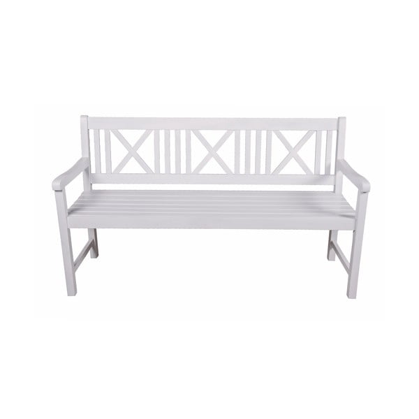 Biała drewniana ławka ogrodowa Malmö – Garden Pleasure-image-1