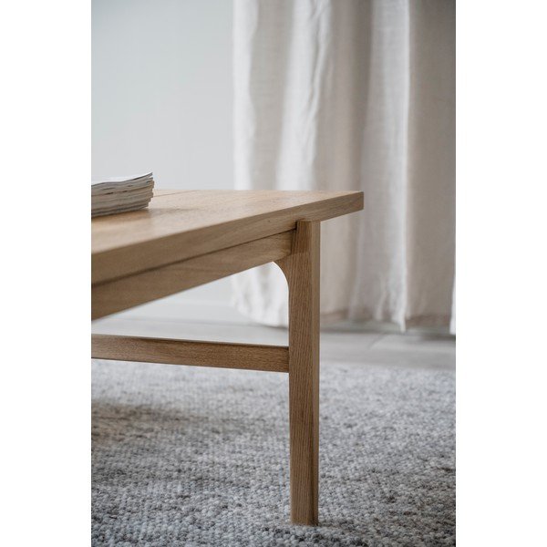Ciemny naturalny stolik z drewna dębowego Rowico Ness, 160x60 cm-image-4