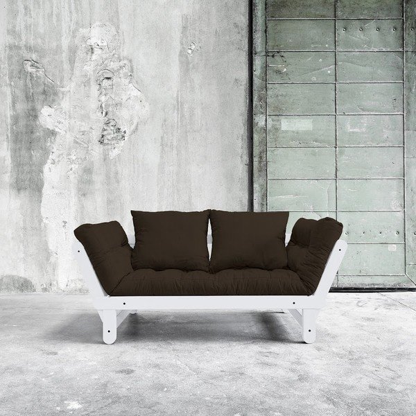 Sofa rozkładana Beat White/Choco Brown-image-2