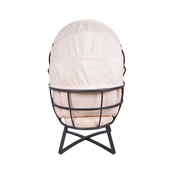 Beżowy metalowy fotel ogrodowy Delos – Garden Pleasure-image-2