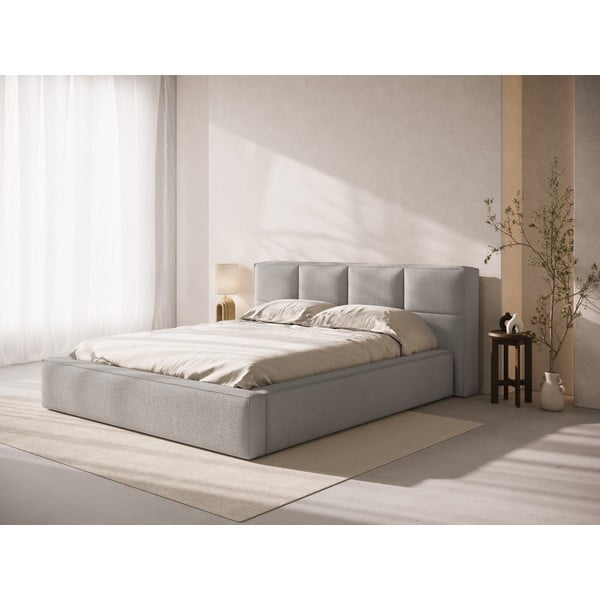 Jasnoszary tapicerowany zagłówek 229x100 cm Darren – Micadoni -image-1