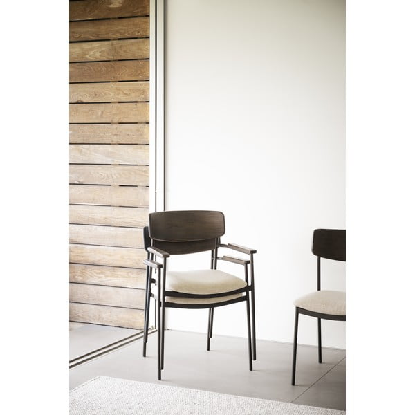 Kremowo-ciemnobrązowe krzesła zestaw 2 szt. Maymont – Rowico-image-1