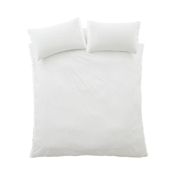 Jasnoszara pościel dwuosobowa z perkalu bawełnianego 3-częściowa 200x200 cm Seersucker Woven Stripe – Bianca