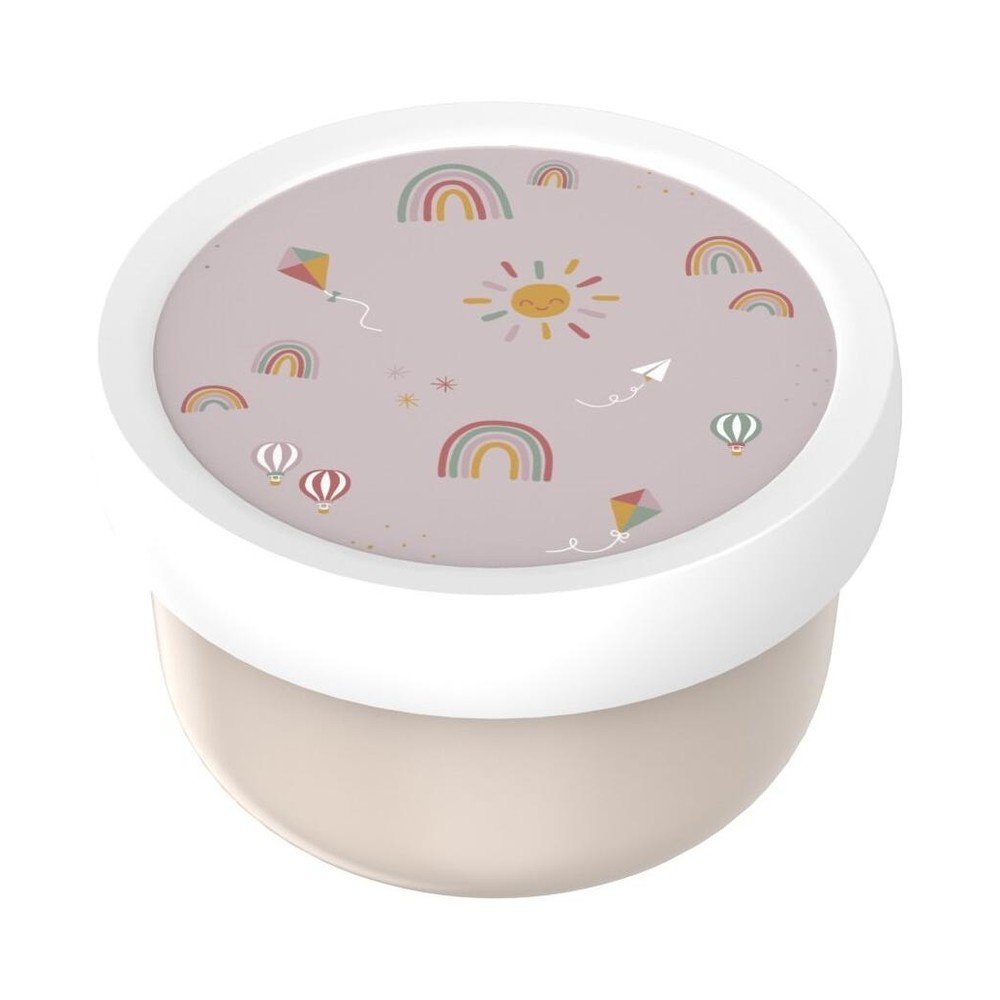 Beżowy plastikowy pojemnik śniadaniowy dla dzieci Sunshine & Rainbow – Mepal