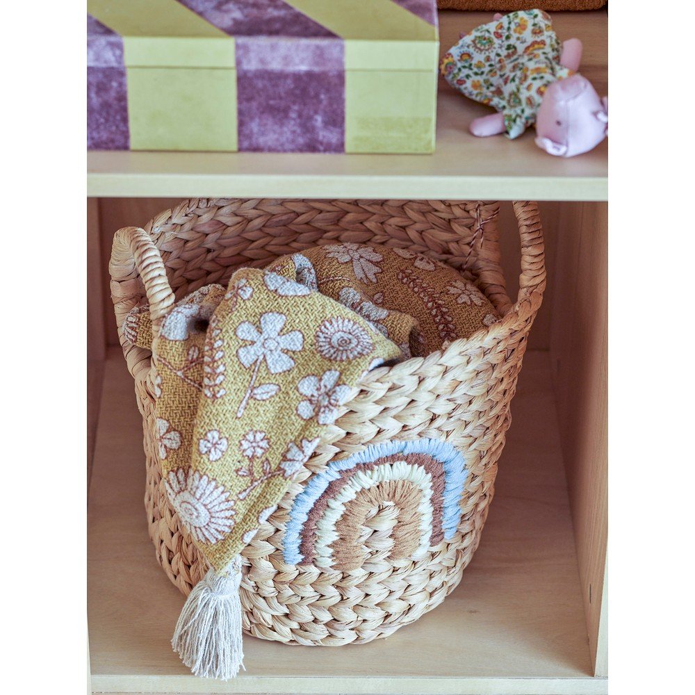 Dziecięce kosze na zabawki z hiacyntu wodnego w naturalnym kolorze 2 szt. ø 32x32 cm Agnes – Bloomingville Mini (zdjęcie 9)