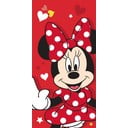 Czerwony bawełniany ręcznik dziecięcy 70x140 cm Minnie "Red heart" – Jerry Fabrics