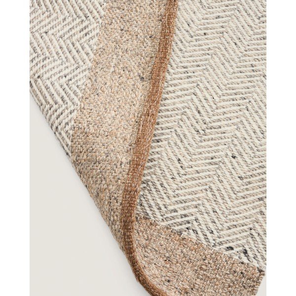 Beżowy wełniany chodnik dwustronny/tkany ręcznie 80x200 cm Nifelia – Kave Home-image-4