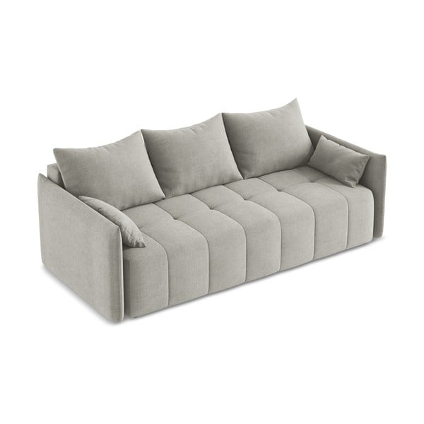 Jasnoszara rozkładana/ze schowkiem sofa 225 cm Moku – Makamii-image-2